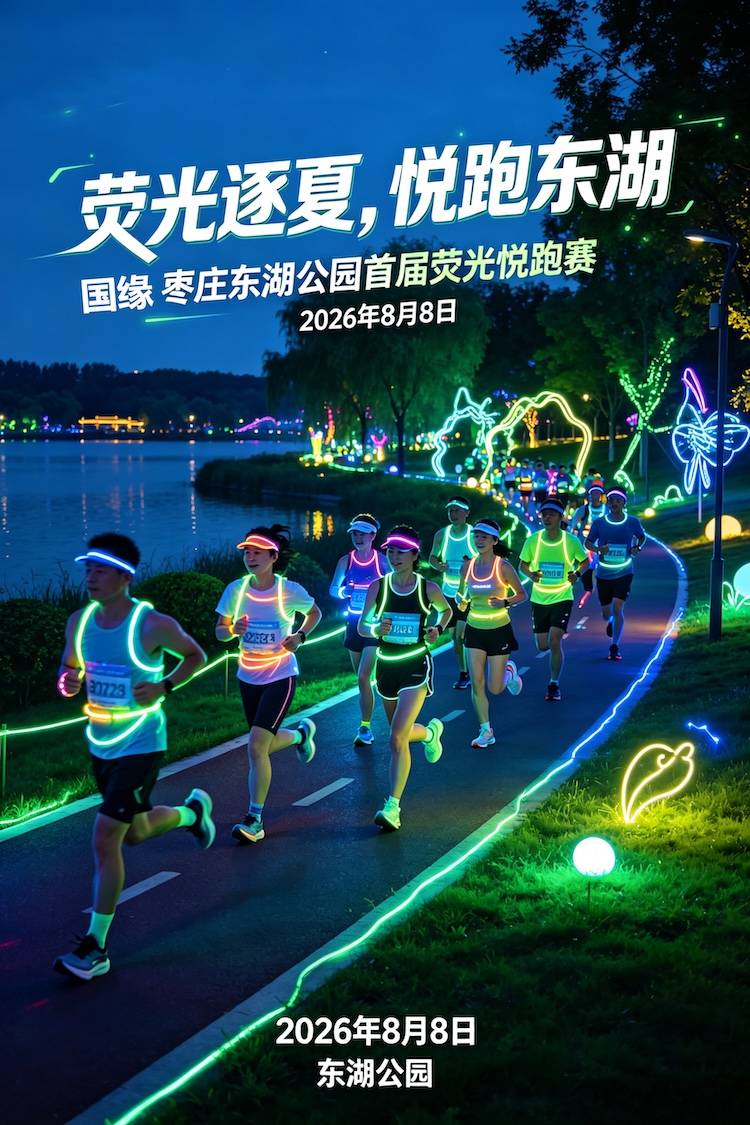 国缘杯2026枣庄东湖公园首届荧光跑 Logo
