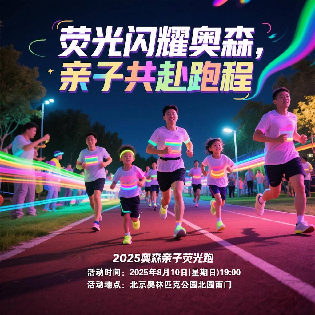 2025第五届奥森亲子荧光跑 Logo